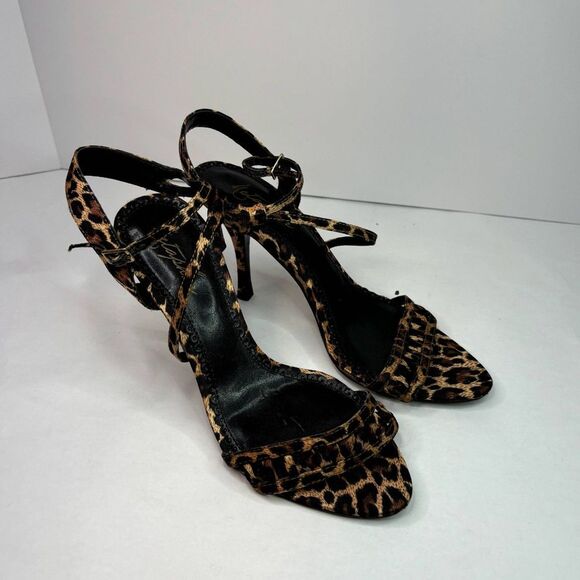 Metaphor Astonia Animal Print Fabric Hair Womens Heels Pumps Tiger Open Toe - Picture 3 of 12
